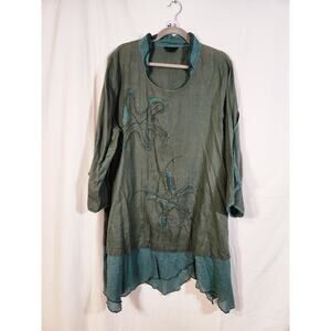 Green Embroidered Women's Blouse